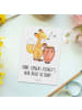 Mr. & Mrs. Panda Postkarte Bunte Congas mit Spruch in Weiß