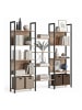 relaxdays Bücherregal in Hellbraun/ Schwarz - (B)158 x (H)166 x (T)24 cm
