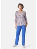 GOLDNER Tunika Tunika-Druckshirt mit Stehkragen in blau / lila / lachsrosa / gemustert
