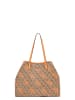 Guess Schultertasche Vikky in Latte logo orange