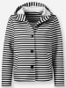 Heine Sweatjacke in schwarz-ecru-geringelt