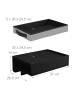 relaxdays 2 x Nachttisch klemmbar in Schwarz - (B)37 x (H)14 x (T)26,5 cm