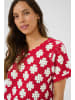 Cream Kurzarm-Bluse CRKip Regular fit in Red and birch crochet flower