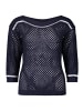 Betty Barclay Lochstrick-Pullover mit Strickdetails in Patch Dark Blue/White