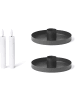 Novaliv Novaliv 2er-Set Stabkerzenhalter Durchmesser 6cm matt SCHWARZ mit LED in Schwarz
