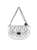 faina Damen Schultertasche Im Metallic-Look in Silber