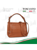 Toscanto Leder Schultertasche Toscanto Tasche hellbraun ca. 38cm