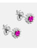 Diamant L'éternel Ohrringe aus 375 Weißgold mit Lab Grown Diamant mit Rubin