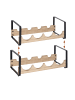 relaxdays Weinregal in Schwarz/ Natur - (B)39,5 x (H)29 x (T)17,5 cm