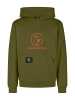 SCHIETWETTER Hoodie "Logoprint Toni" in olive/neon orange