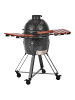 Beliani Holzkohlegrill KAMADO in Schwarz/Braun - (W) 111 x (H) 112 x (L) 53 cm
