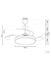 Beliani 2-tlg Deckenventilator mit Licht IBAR in Silber/Transparent/Weiß