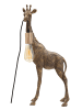 Mauro Ferretti Giraffenförmige Tischleuchte aus Kunstharz, goldfarben, 28 x 16 x 60 cm