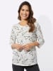 Sieh an! 3/4-Arm-Shirt in ecru-schwarz-bedruckt