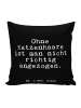 Mr. & Mrs. Panda Dekokissen Ohne Katzenhaare ist man... mit Spruch in Schwarz