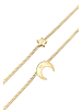 Elli Halskette 925 Sterling Silber Astro, Halbmond, Sterne, Stern in Gold
