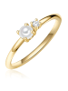 Glanzstücke München Ring aus Sterling Silber mit Zirkonia Süßwasser-Zuchtperle in gelbgold
