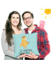 Mr. & Mrs. Panda 40x40 Kissen Fuchs Blumen mit Spruch in Türkis Pastell