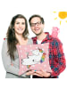 Mr. & Mrs. Panda Kissen 40x40 Einhorn Blümchentail ohne Spruch in Rot Pastell