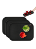 relaxdays 3 x Serviertablett in Schwarz - (B)35 x (T)25 cm