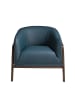 Angel Cerdá Sessel 5196 in Petrolblau / Nussbaum – (B)82 x (H)73 x (T)87 cm