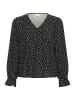 Kaffe Langarm-Bluse KArea Regular fit in Black W. Chalk Dot
