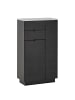 home24 home24 Midischrank aus beschichteter Spanplatte in Schwarz Struktur / Marmor Hell Dekor, 60 x 106 x 32 cm in Schwarz