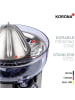 COFI 1453 KORONA Elektrische Zitruspresse mit Pressarm und Edelstahl-Presskegel in Silber