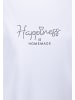 More & More elastisches Kurzarmshirt Strass-Schriftzug in white