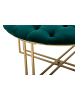 Mauro Ferretti Pouf aus Metall, goldfarbenem und grünem Stoff, Ø 90 x 49 cm