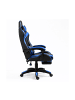 Wisam® Gaming Stuhl Drehbar Fußstütze Schwarz Blau