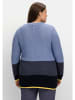 sheego Pullover in indigo gestreift