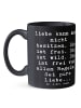 Mr. & Mrs. Panda Tasse Liebe und Freiheit mit Spruch in Schwarz