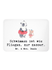 Mr. & Mrs. Panda Kühlschrankmagnet Schwimmen wie Fliegen mit Spruch in Weiß