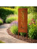 relaxdays Edelrost-Gartendeko "Grillplatz" in Braun - 85 x 28 cm