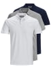 Jack & Jones 3er-Set Poloshirt in White/Grey/Navy