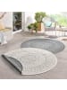 NORTHRUGS In- & Outdoor Wendeteppich Porto rund grau creme
