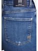 FUTURE:PEOPLE. Jeanshose 03:00 SLIM FIT - HIGH WAIST in BASIC BLUE USED, DESTROYED