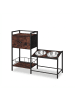 relaxdays Hunde-Futterstation "Industrial" in Braun/ Schwarz - (B)90 x (H)76 x (T)27 cm