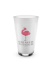 Mr. & Mrs. Panda Teeglas Flamingo Stolz mit Spruch in Transparent