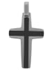 Adeliás Unisex Anhänger – Kreuz Kreuzanhänger aus Edelstahl in schwarz