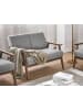Beliani 2-Sitzer Sofa ASNES in Grau/Dunkler Holzfarbton - (W) 110 x (H) 80 x (L) 80 cm