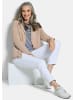GOLDNER Strickblazer Milano-Ripp-Blazer mit Reverskragen in beige