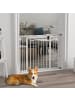 Pawhut Hunde Türschutzgitter Weiß 74-100L x 4B x 76H cm
