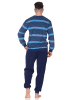 NORMANN Langarm Schlafanzug Frottee Stretch Pyjama Bündchen - 86830 in hellblau