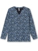 sheego Langarmshirt in tiefblau-gemustert