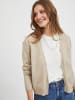 Vila Kurzer Feinstrick Cardigan Weiche Strickjacke VIRIL in Beige