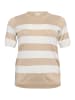 KAFFE curve Strickpullover KClizzy Regular fit in Feather Grey Mel./Chalk Stripe