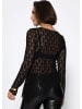 SASSYCLASSY Asymmetrisches Spitzenoberteil in Schwarz