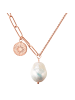 Valero Pearls Halskette Edelstahl Süßwasser-Zuchtperle in roségold